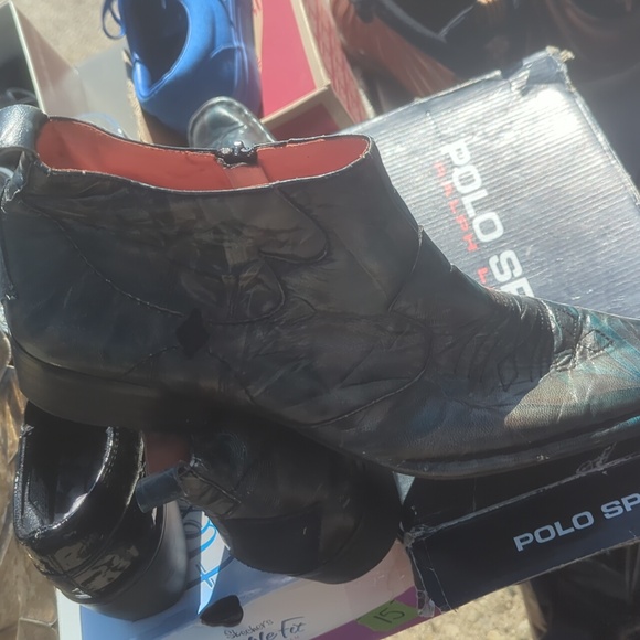 Polo by Ralph Lauren Men's Black Leather Boots - Picture 2 of 4